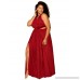 Astra Signature Women's Plus Size Merivale Maxi Dress Sexy High Side Slit Party Cocktail Dress Burgundy B07CWHGQ6P